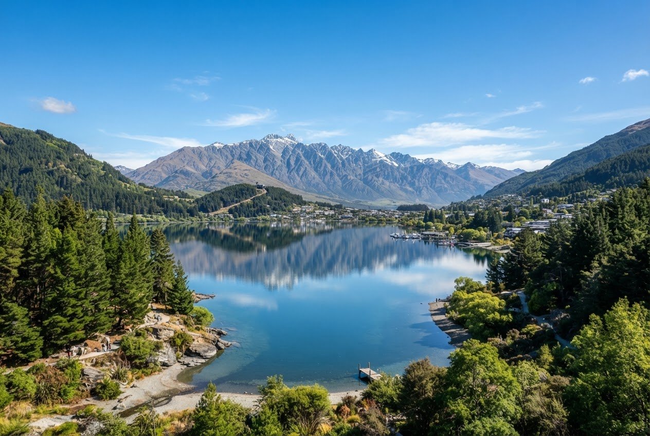 Lake and mountains around Queenstown