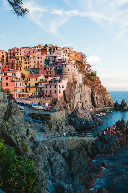 Colorful hillside town